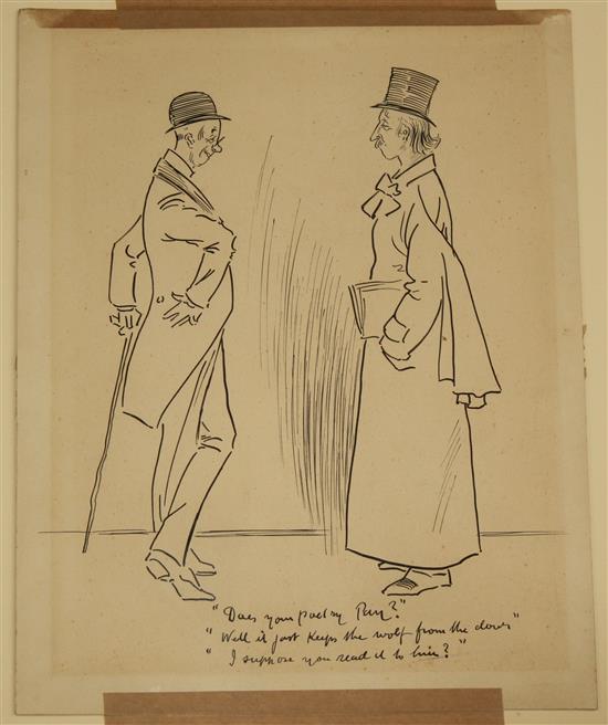 Attributed to Phil May Does your poetry pay? Well it just keeps the wolf from the door I suppose you read it to him?, 11 x 9in.,